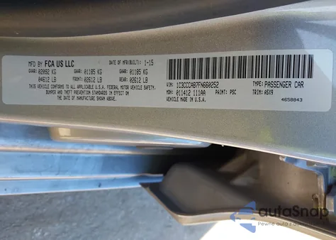 2015 Chrysler 200 Limited из США, поврежденный, VIN 1C3CCCAB7FN660252